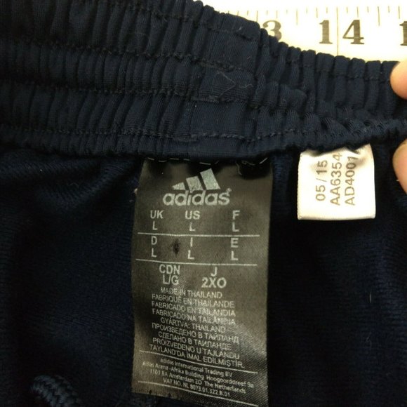 Adidas Women's Blue Logo 3 Stripes Open Hem Sweatpants Navy Blue Size L - Picture 6 of 10